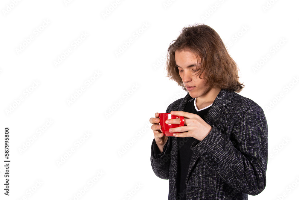 Young attractive student posing in the studio. Young attractive student posing in the studio.