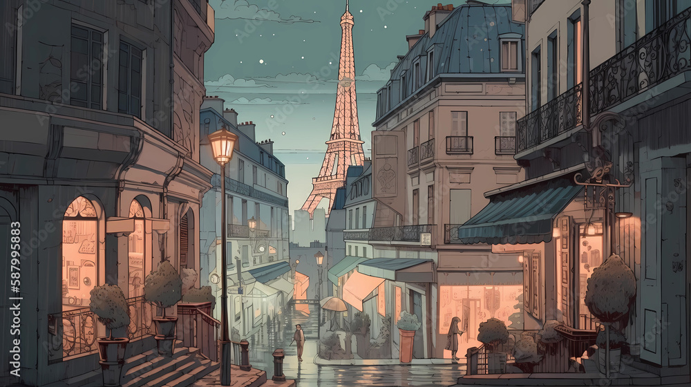 Beautiful view of the city of Paris, France