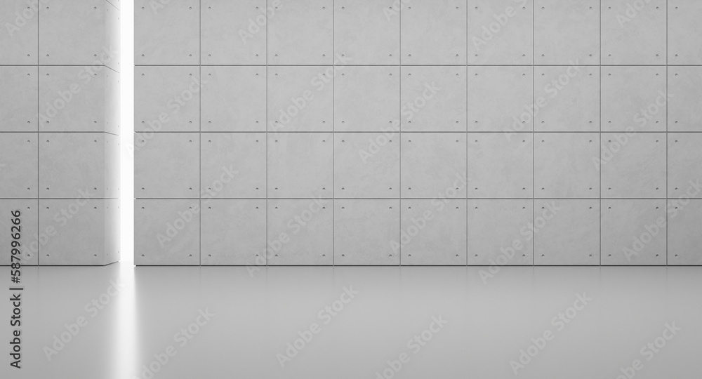 Abstract empty modern loft studio grey concrete plaster rough texture floor and wall hallway room industrial architecture interior products display presentation space background. 3d rendering. Abstract empty modern loft studio grey concrete plaster rough texture floor and wall hallway room industrial architecture interior products display presentation space background. 3d rendering.