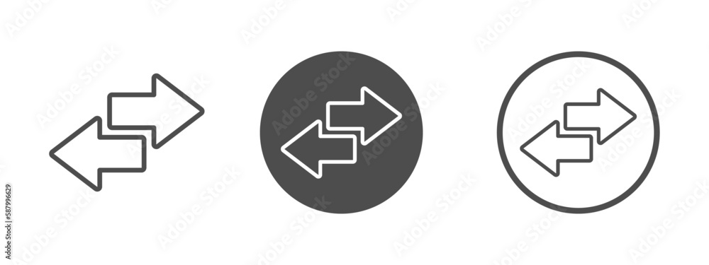 Arrows data transfer flat vector icons set Arrows data transfer flat vector icons set