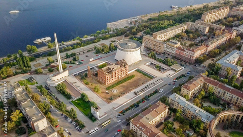 Russia, Volgograd - August 28, 2017: Museum-Reserve The Battle of Stalingrad is a museum complex in Volgograd. ( Gergardt Mill ( Grudinina ) and Panorama Museum Battle of Stalingrad )