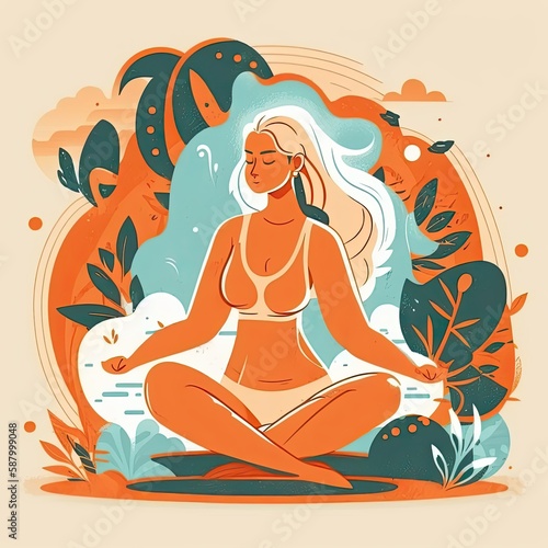 Wallpaper Mural yoga on the beach Torontodigital.ca