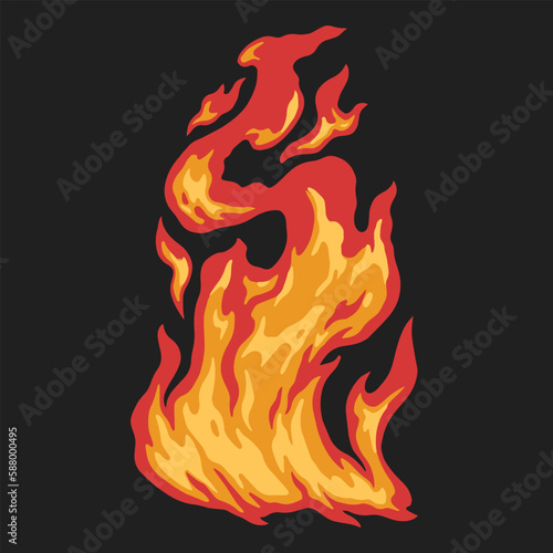 forks of flame colorful logotype