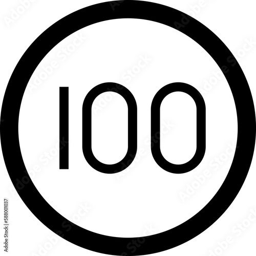100 speed limit sign icon, Traffic sign vector illustration