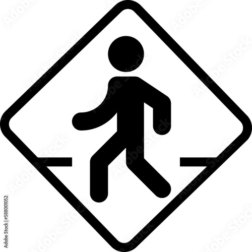 Crosswalk sign icon, Traffic sign vector illustration