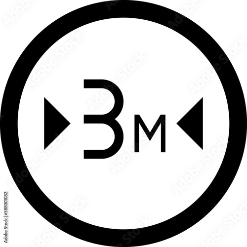 Width limit sign icon, Traffic sign vector illustration