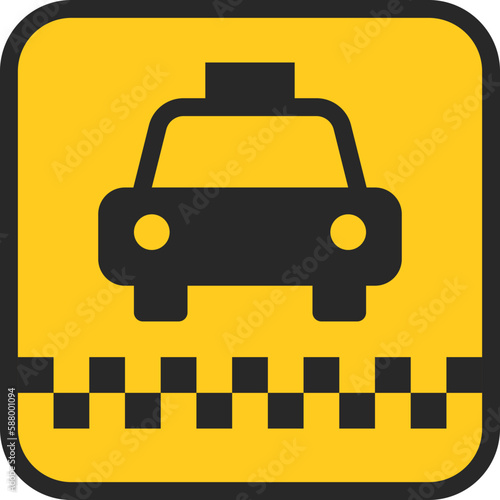 Taxi sign icon, Traffic sign vector illustration