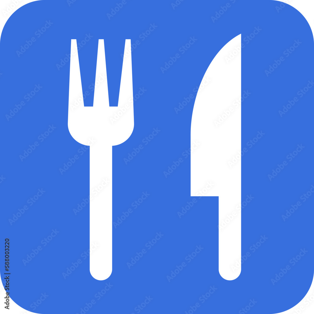 Fototapeta premium Restaurant sign icon, Traffic sign vector illustration