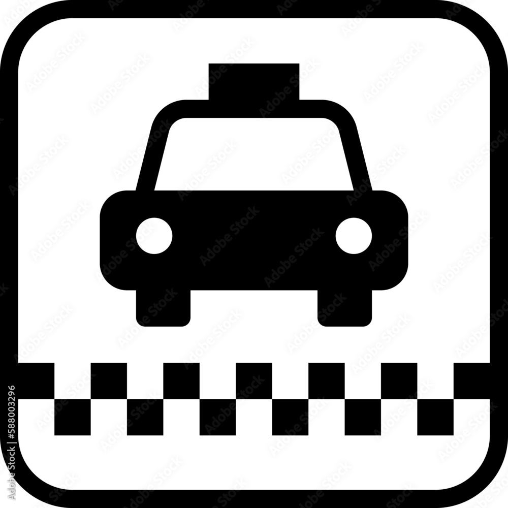 Taxi sign icon, Traffic sign vector illustration