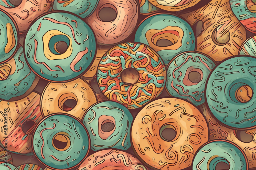 donut pattern. background. generative ai donut pattern. background. generative ai