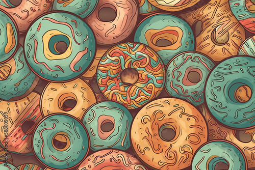 donut pattern. background. generative ai