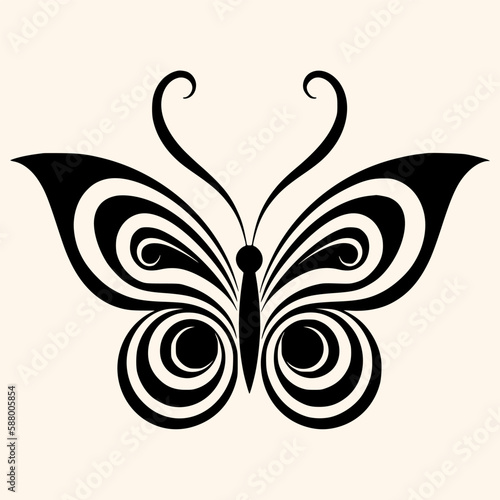 Butterfly vector for logo or icon,clip art, drawing Elegant minimalist style,abstract style Illustration