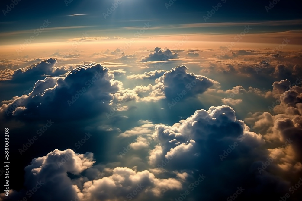 Fototapeta premium blue sky with clouds. generative ai