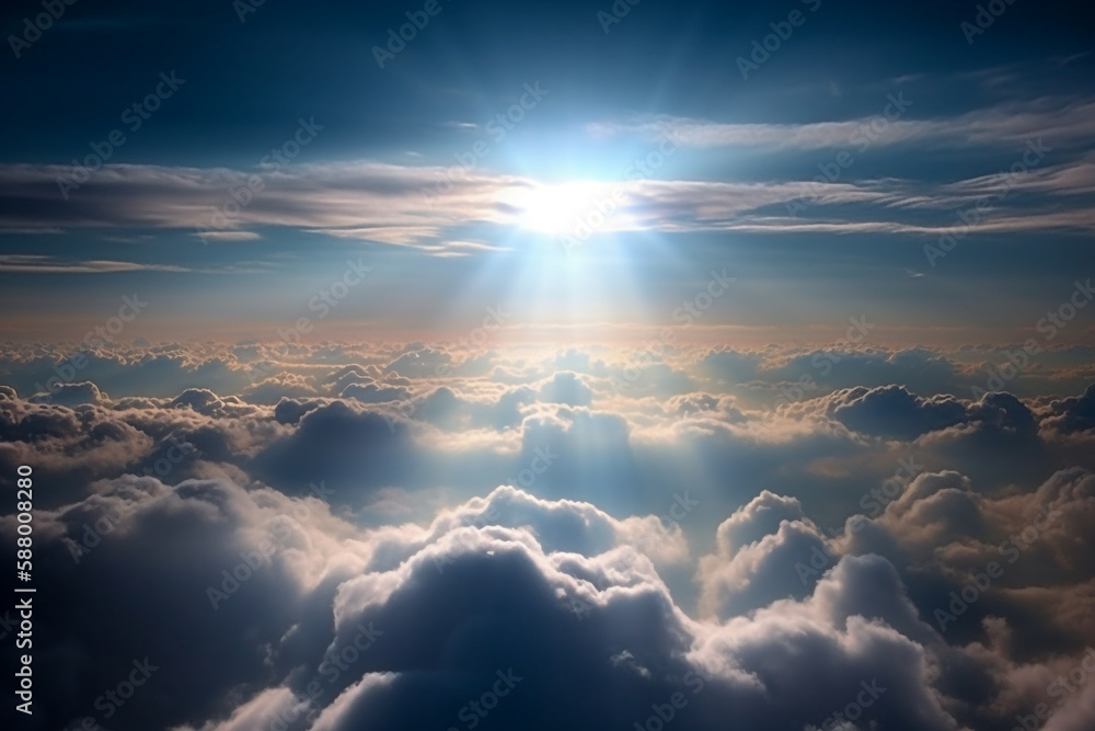 blue sky with clouds. sunset. generative ai
blue sky with clouds. sunset. generative ai