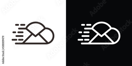 email and cloud logo design speed icon vector illustration