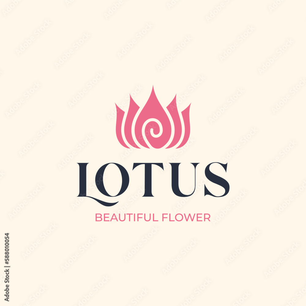 Lotus flower logo design vector illustration template Lotus flower logo design vector illustration template