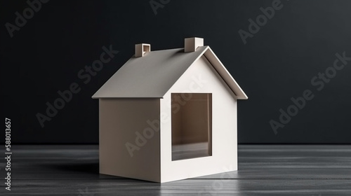 Blank simple display house box Generative AI