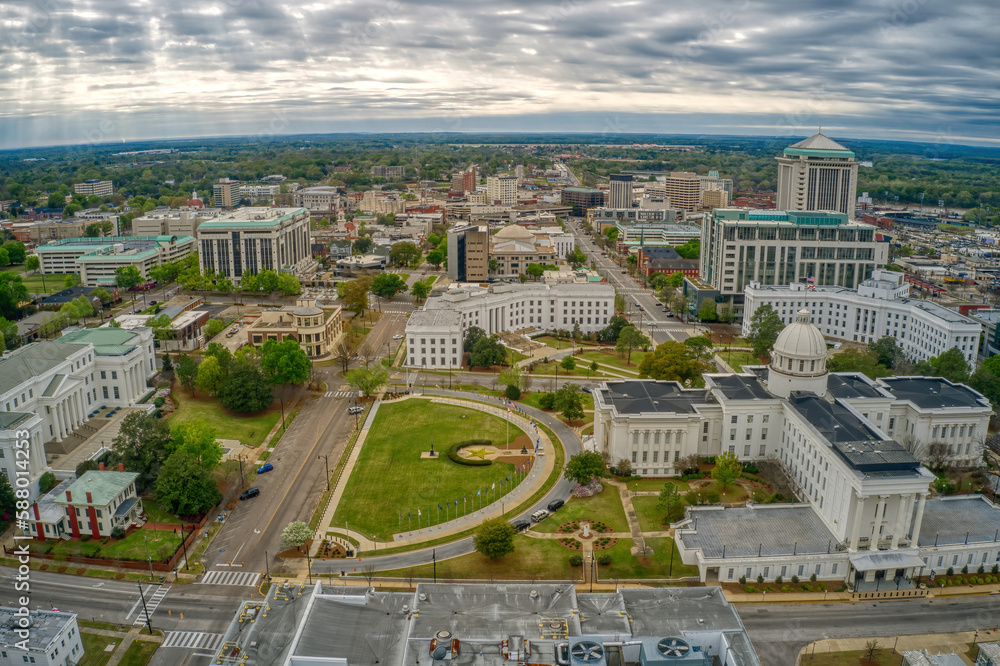 Aerial View of the the Alabama Capitol of Montgomery