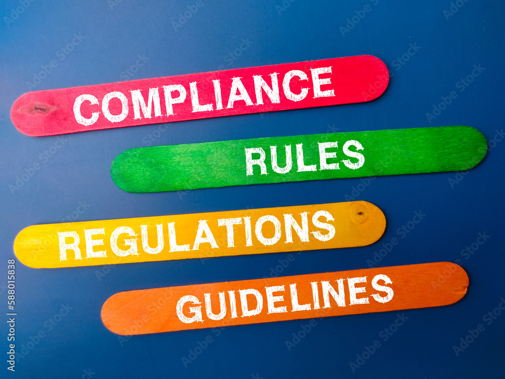 Colored ice cream stick with the word COMPLIANCE RULES REGULATIONS