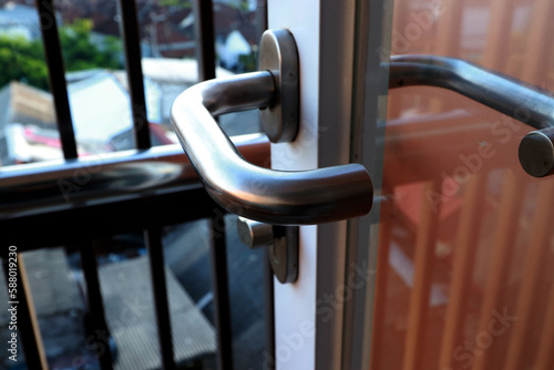 A door handle or doorknob is a handle used to open or close a door. Door handles can be found on all types of doors, such as room doors, car doors, and cupboard doors. There are various types of handl