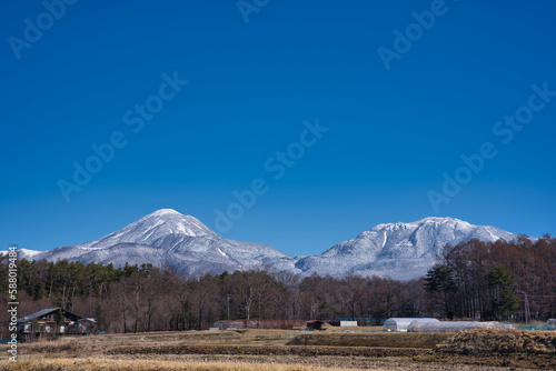 八ヶ岳,山, 風景, 空, 自然, 山, 雪, 雲, 景色, 冬, 全景, 日の出, 太陽, ヒル, 頂点, 低地, モーニング, かすみ, 旅行, 寒い, 青, 光景