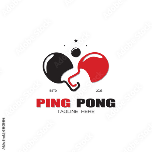 simple table tennis logo, ping pong creative logo template. sports games, clubs, tournaments and championships. vector