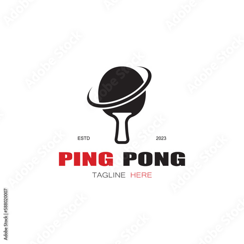 simple table tennis logo, ping pong creative logo template. sports games, clubs, tournaments and championships. vector