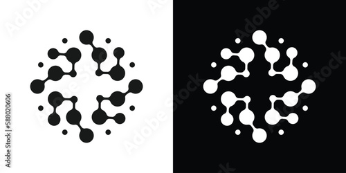 logo design medical and connection icon technology vector illustration