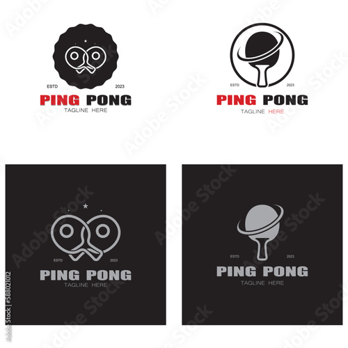 simple table tennis logo, ping pong creative logo template. sports games, clubs, tournaments and championships. vector