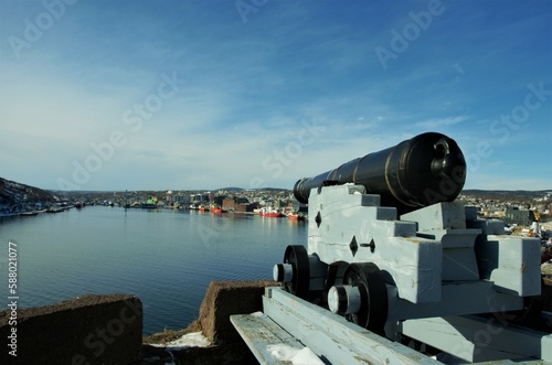 old cannon over the city bay