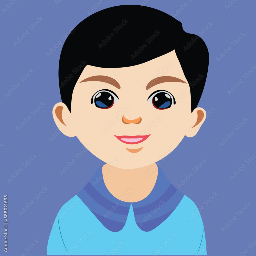 Cute boy avatar drawing illustration-vector art work