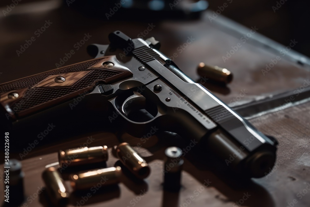 pistol on the table, generative ai pistol on the table, generative ai