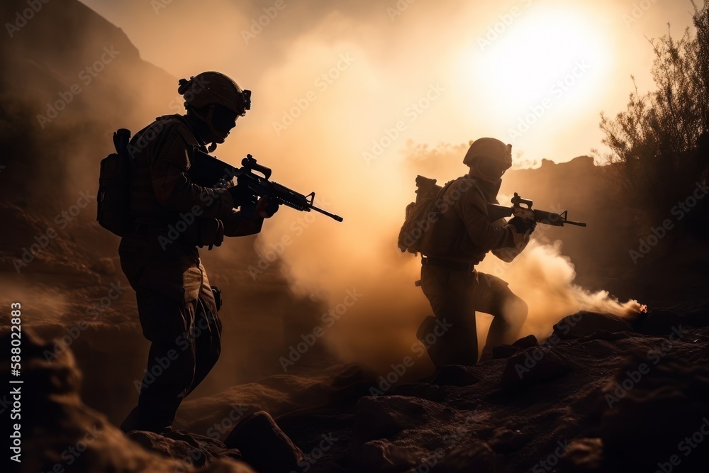 Infantrymen in action, Generative AI Infantrymen in action, Generative AI