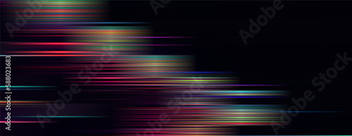 Trendy glitch pattern on dark background. Modern style vector. Abstract geometric elements