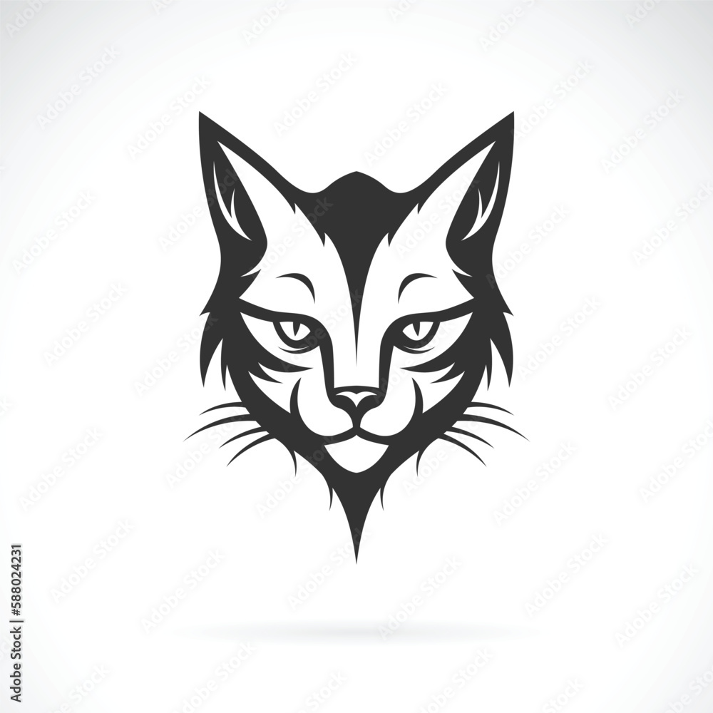 Vector of a cat head design on black background. Pet. Animals.