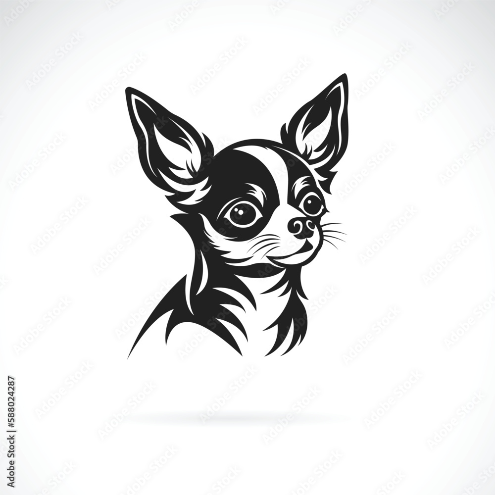 Vector of a chihuahua dog design on black background. Pet. Animals.
