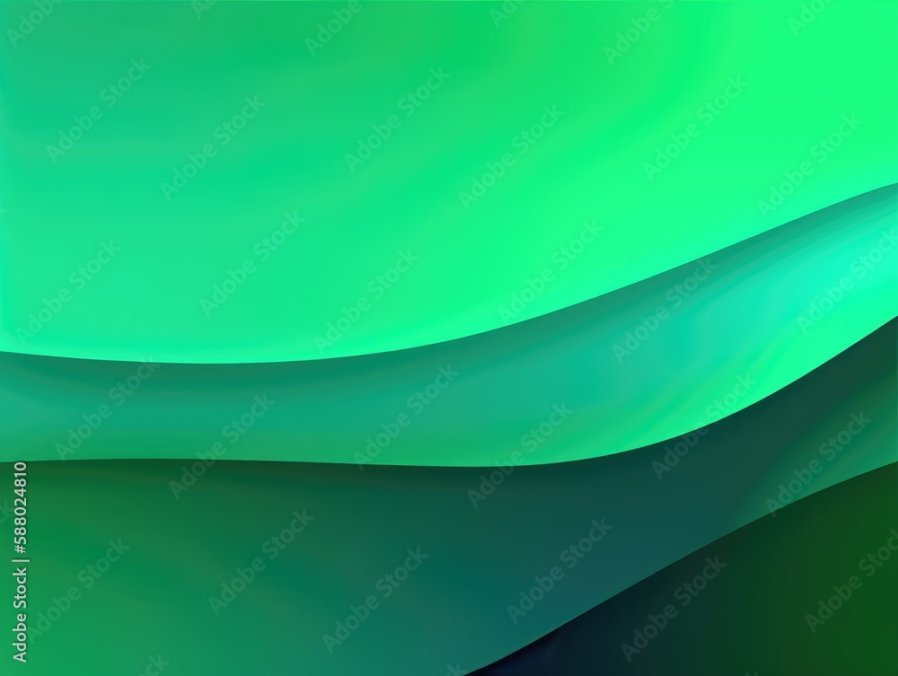 Green wave and line abstract background. Generative AI Green wave and line abstract background. Generative AI