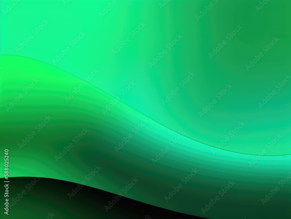 Green wave and line abstract background. Generative AI Green wave and line abstract background. Generative AI