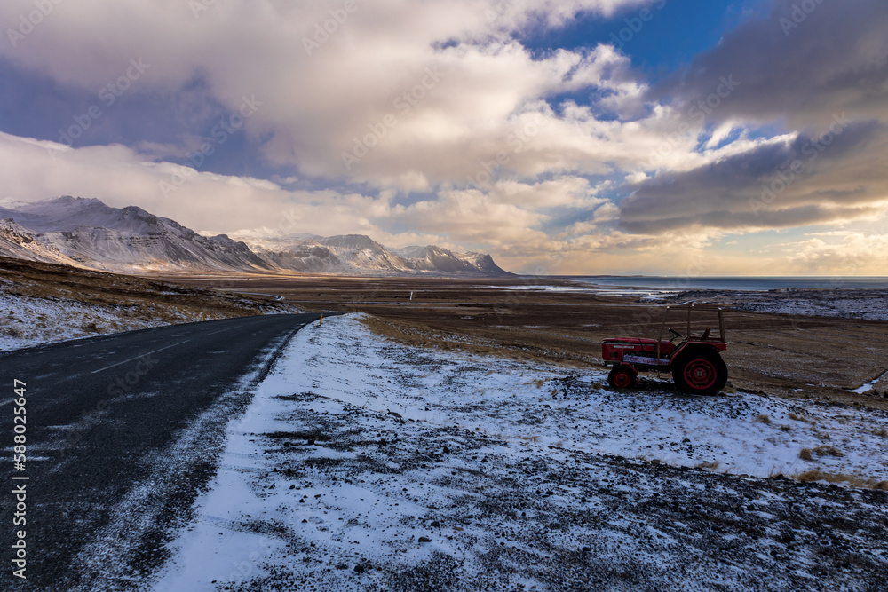 Storm of snow in Iceland road trip Storm of snow in Iceland road trip