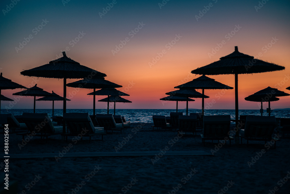 sunset at the beach in kos