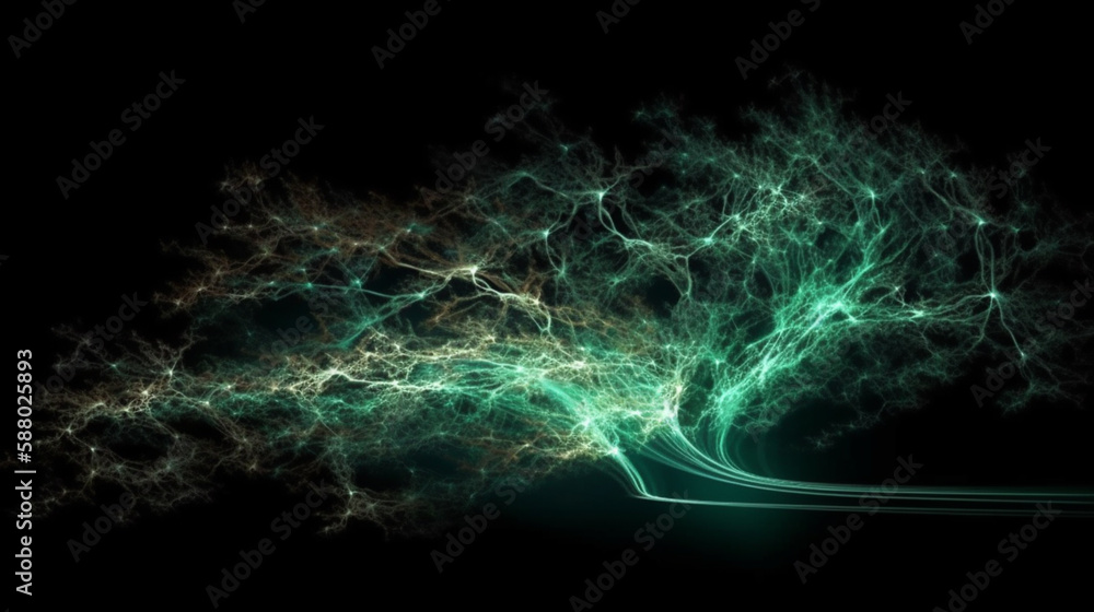 Naklejka premium growing energetic lines, left side growth version suitable for all Generated AI