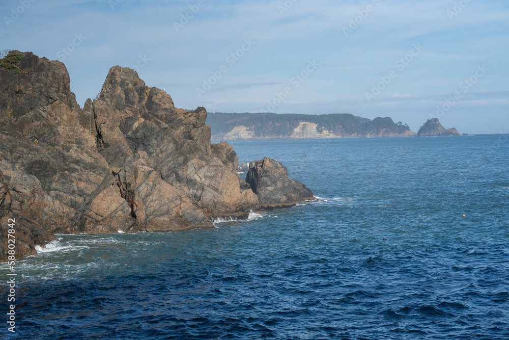 Naklejka premium 小袖海岸から久慈湾を臨む