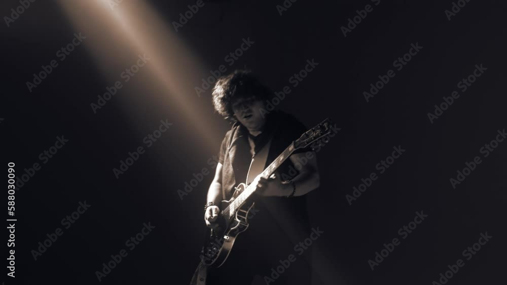 Virtuoso guitar playing. guitarist having fun. 4K Play electric guitar. Virtuoso guitar playing. guitarist having fun. 4K Play electric guitar.