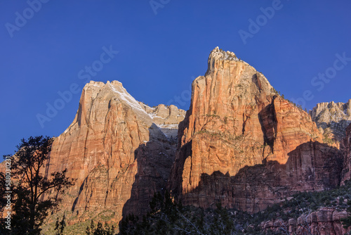 Zion National Park's Court of the Patriarchs in the Morning