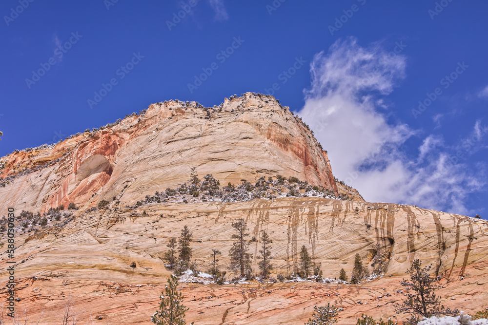 Fototapeta premium Zion National Park Landscape from Zion Canyon Scenic Drive During the Day