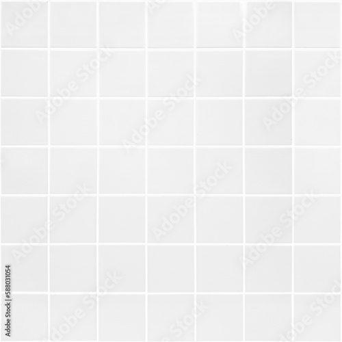 Seamless light or white texture of square ceramic tiles with white grout. pattern or texture. Template or mock-up