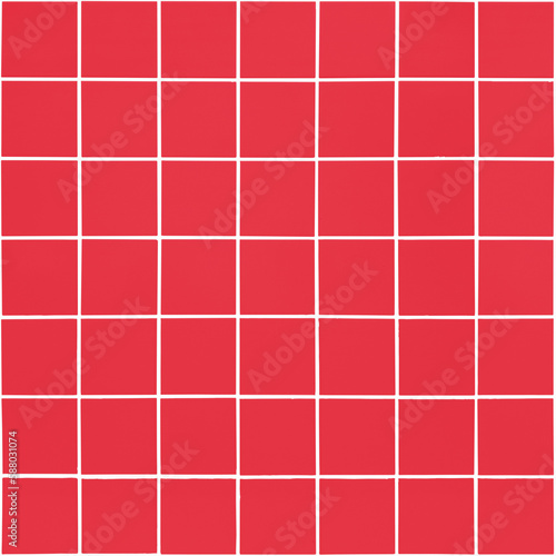 Photography Seamless texture of red square ceramic tiles with white grout in the seams