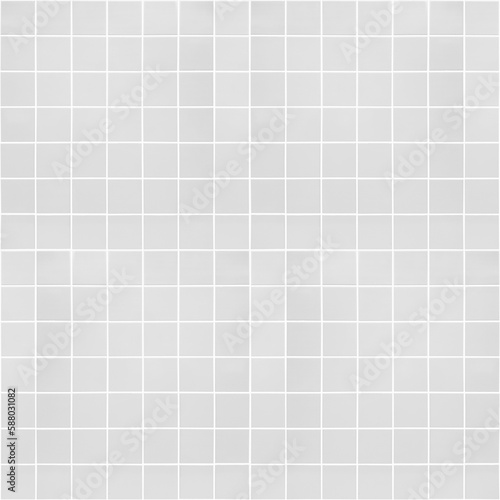 Seamless texture of white square ceramic tiles with white grout in the seams. Pattern or texture. Template or mock-up