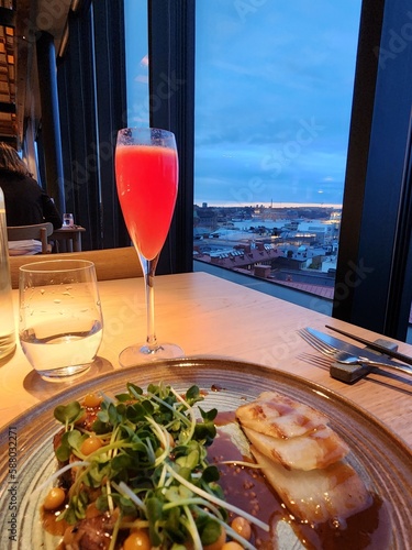 Photography dinner in restaurant