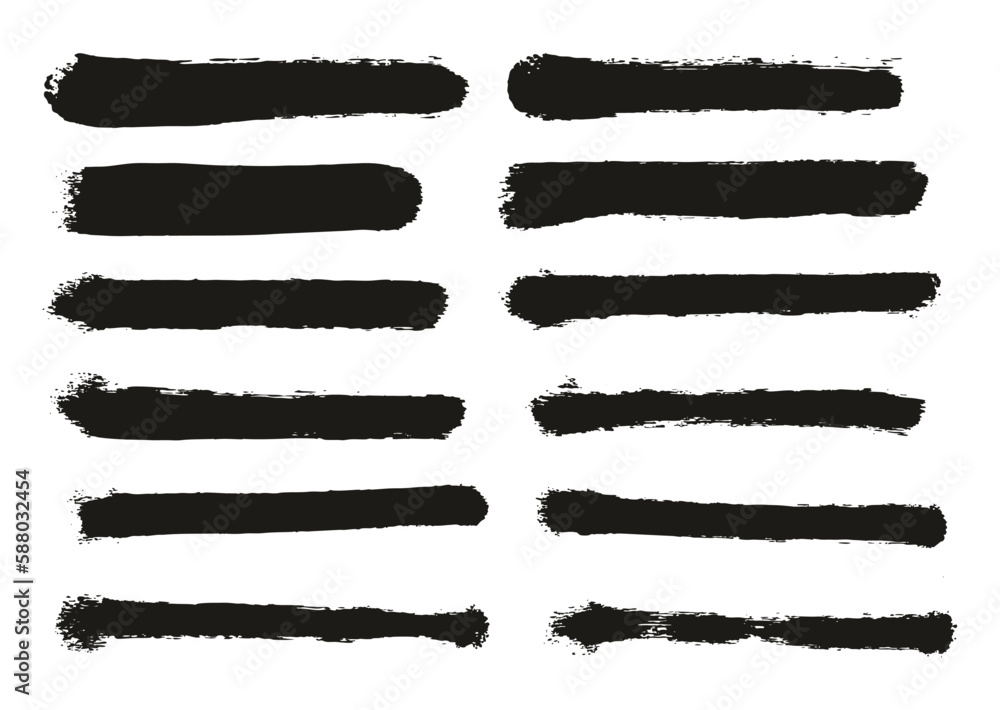 Round Sponge Thin Artist Brush Straight Lines High Detail Abstract Vector Background Set Round Sponge Thin Artist Brush Straight Lines High Detail Abstract Vector Background Set